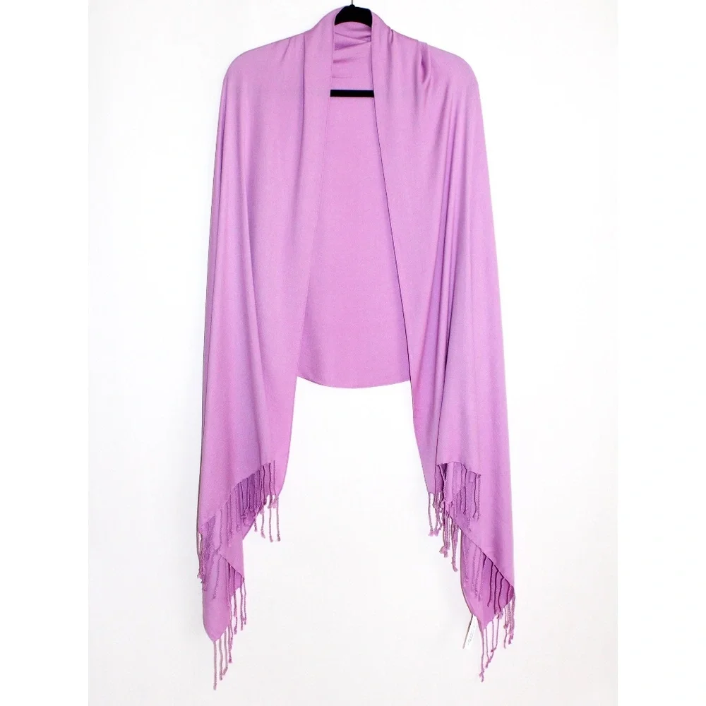 Talbots Tassel Fringe Scarf in Orchid